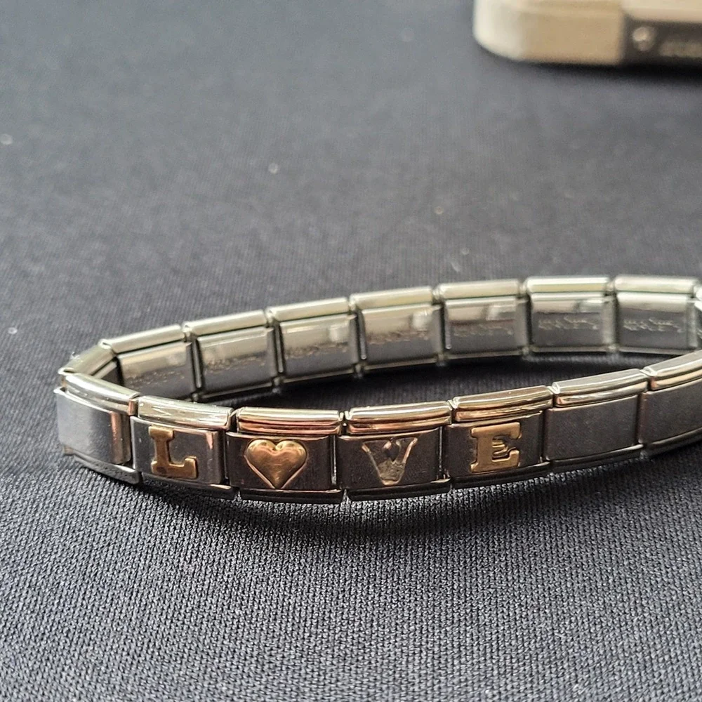 Vintage Add A Charm Italian Bracelet 18K Gold Links Parts Repair